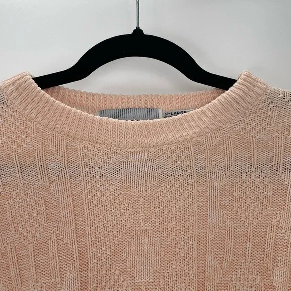 Mcgregor Women's Pink Textured Knit Vintage Crewneck Pullover Sweater Size XL - Picture 7 of 9